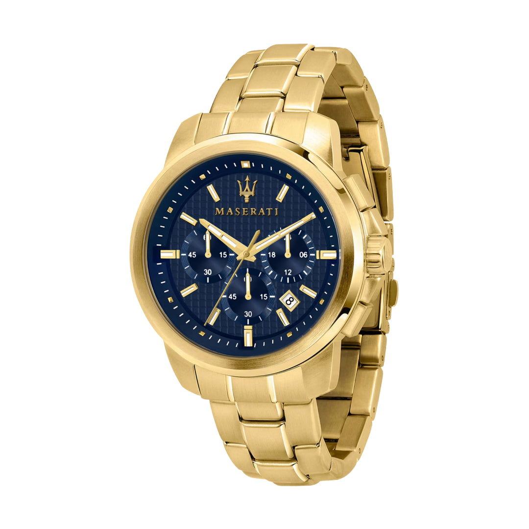 Maserati Successo Chronograph Black Dial Gold Men&