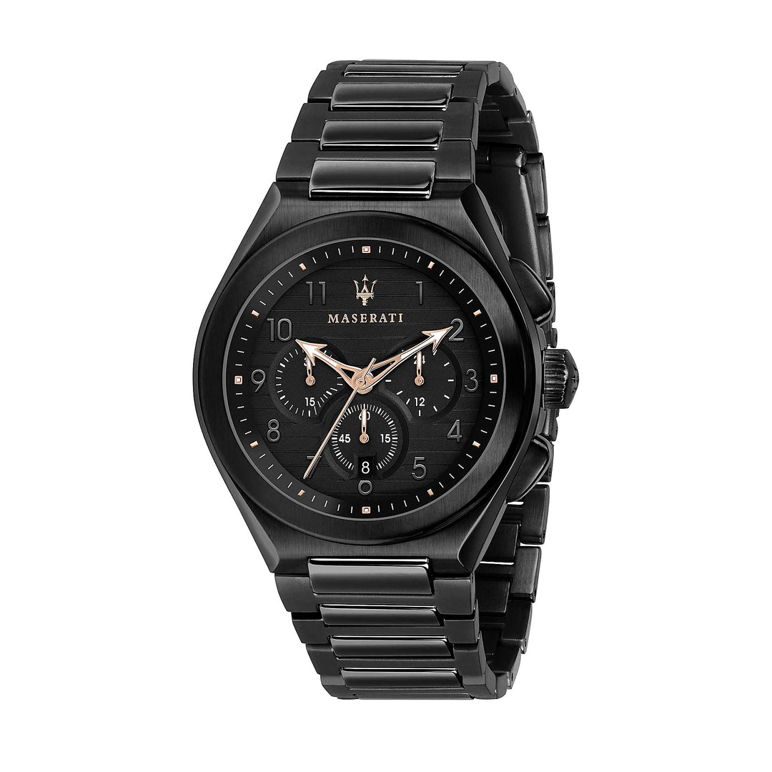 Maserati Triconic Chronograph Black Dial Black Men&