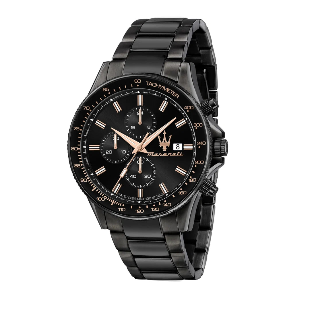 Maserati Sfida Chronograph Black Dial Black Men&