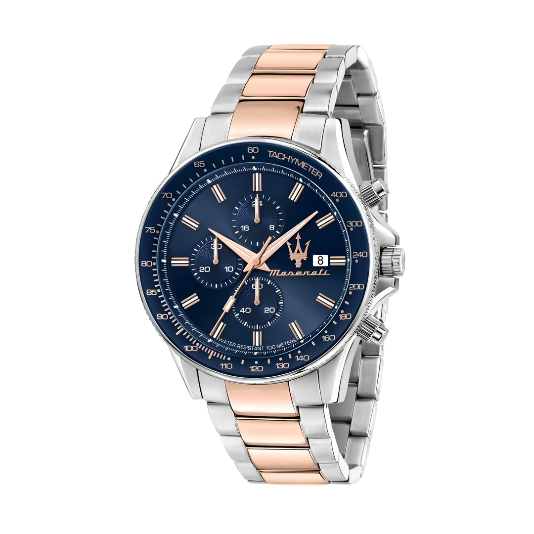 Maserati Sfida Chronograph Blue Dial Two-Tone Men&