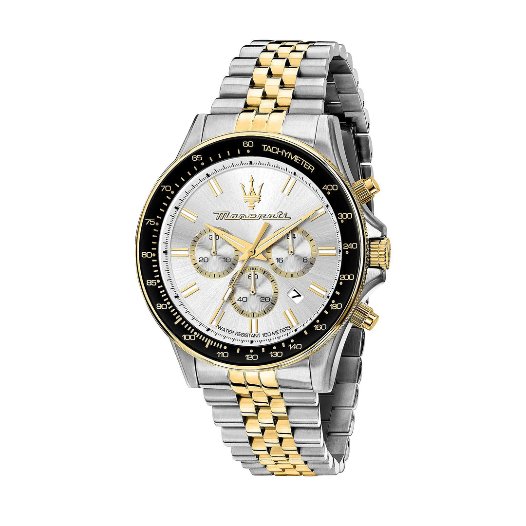 Maserati Sfida Sport Chronograph White Dial Two-Tone Men&