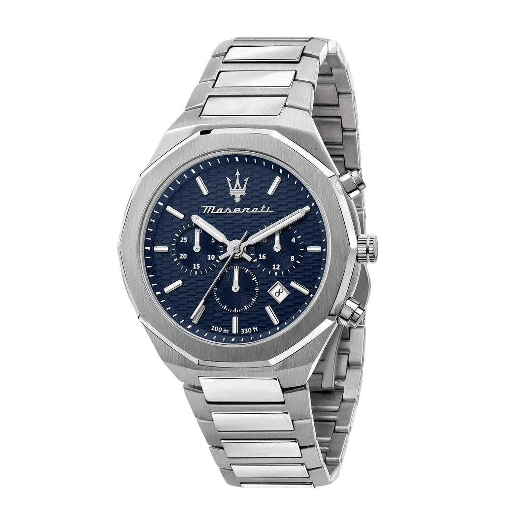 Maserati Stile Chronograph Blue Dial Silver Men&