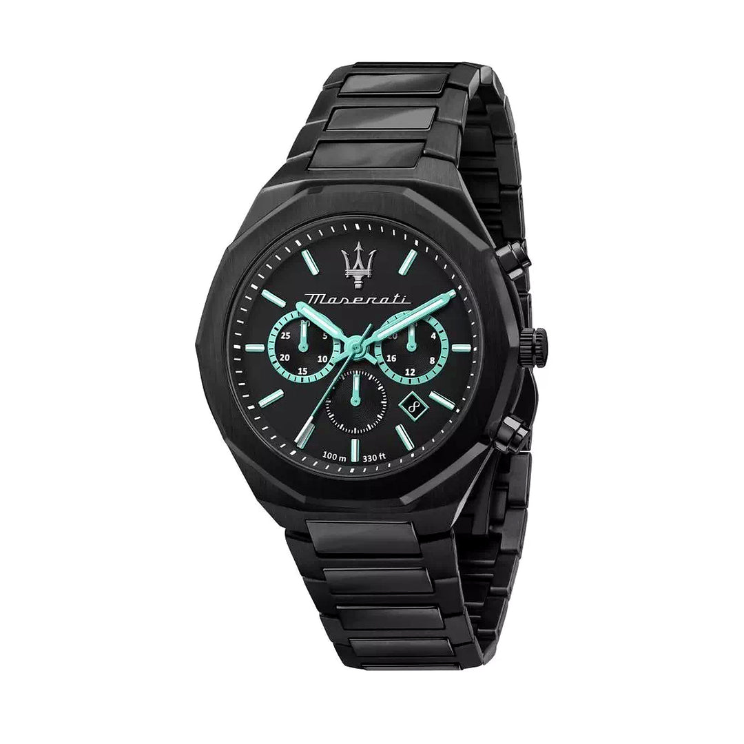 Maserati Stile Aqua Edition Chronograph Black Dial Black Men&