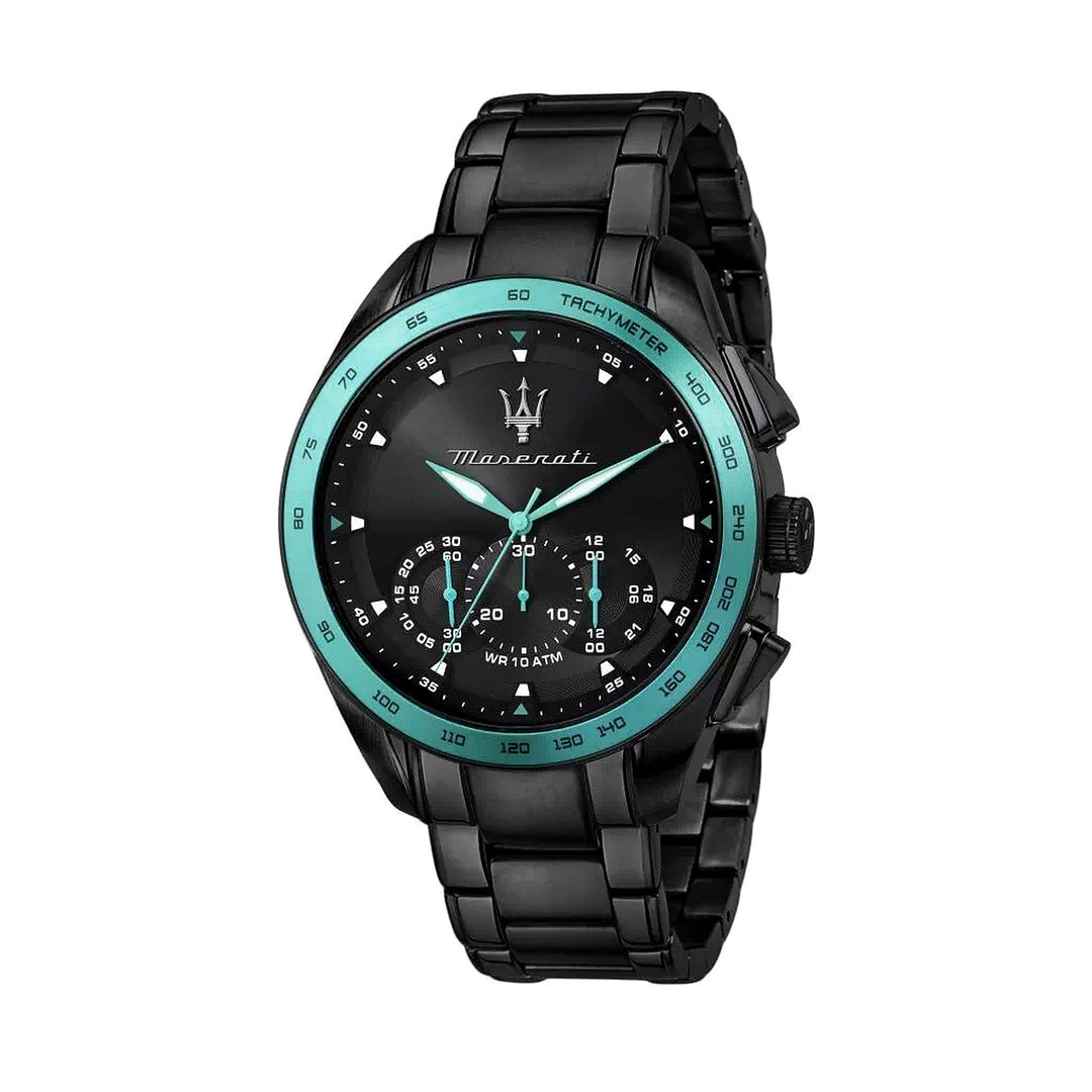 Maserati Traguardo Aqua Edition Chronograph Black Dial Black Men&