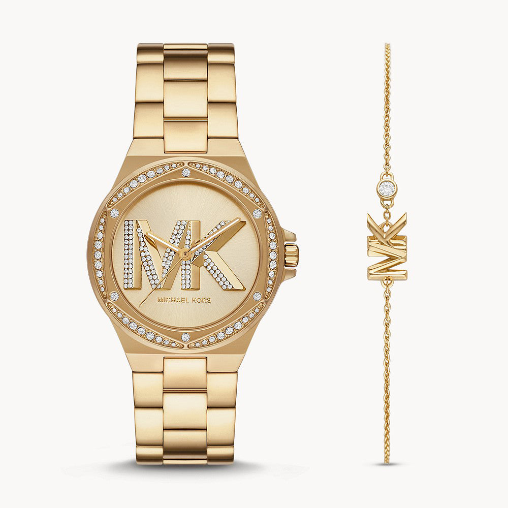 Michael Kors Lennox Three-Hand Gold-Tone Stainless Steel Women&