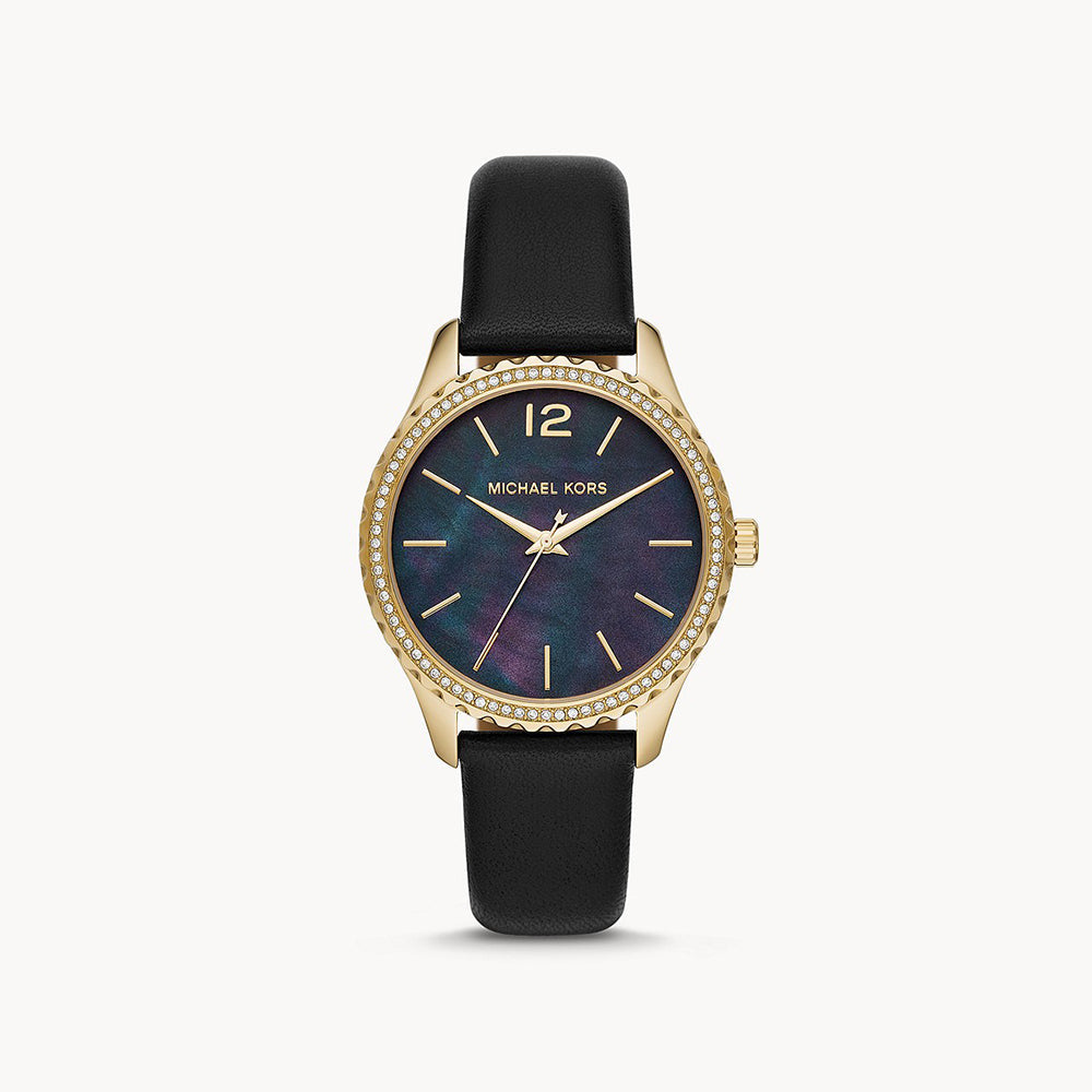 Michael Kors Layton Gold Leather Women&