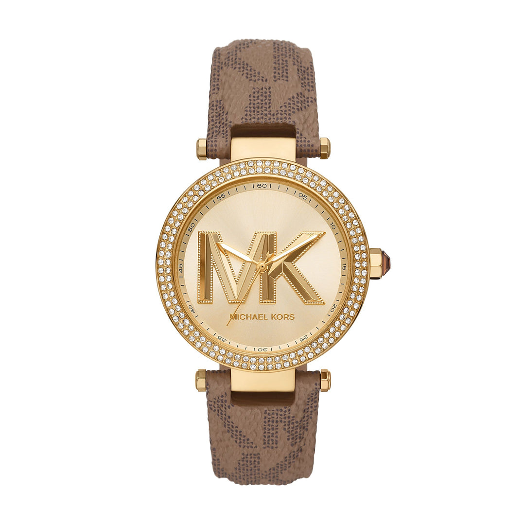 Michael Kors Parker Logo Brown Strap Women&