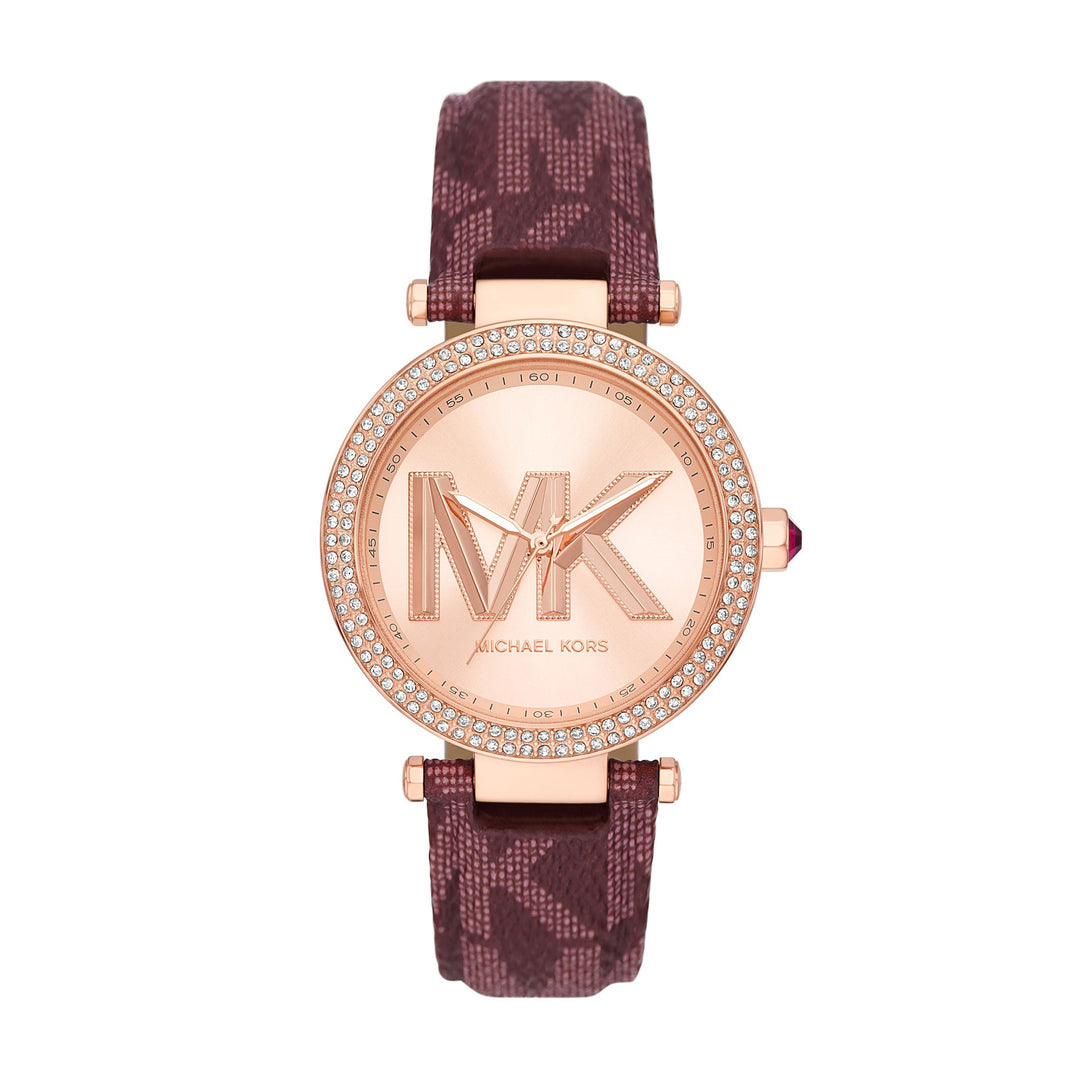 Michael Kors Parker Three-Hand Merlot Pvc Women&