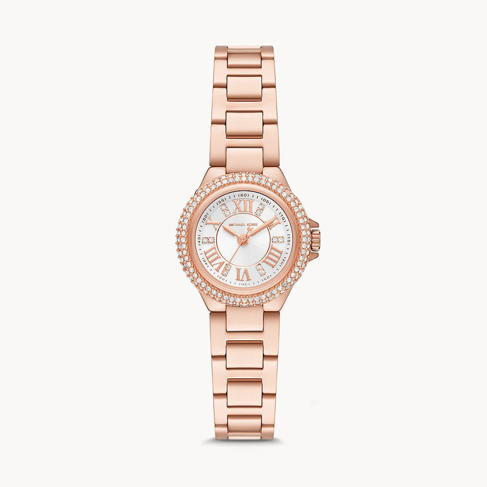 Michael Kors Petite Camille Three-Hand Rose Gold-Tone Stainless Steel Women&