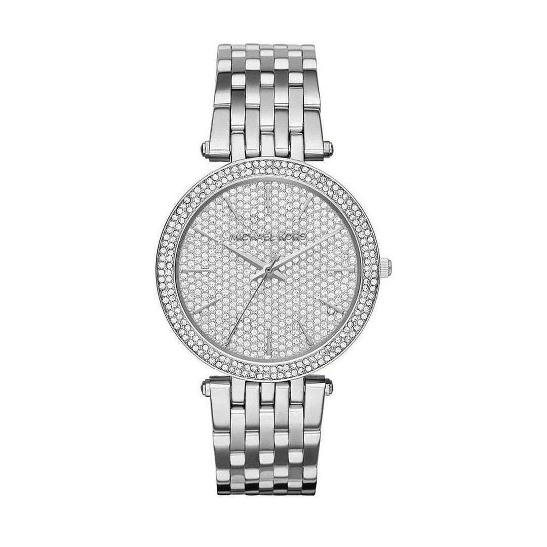 Michael Kors Darci Silver Crystal Pave Dial Silver Women&