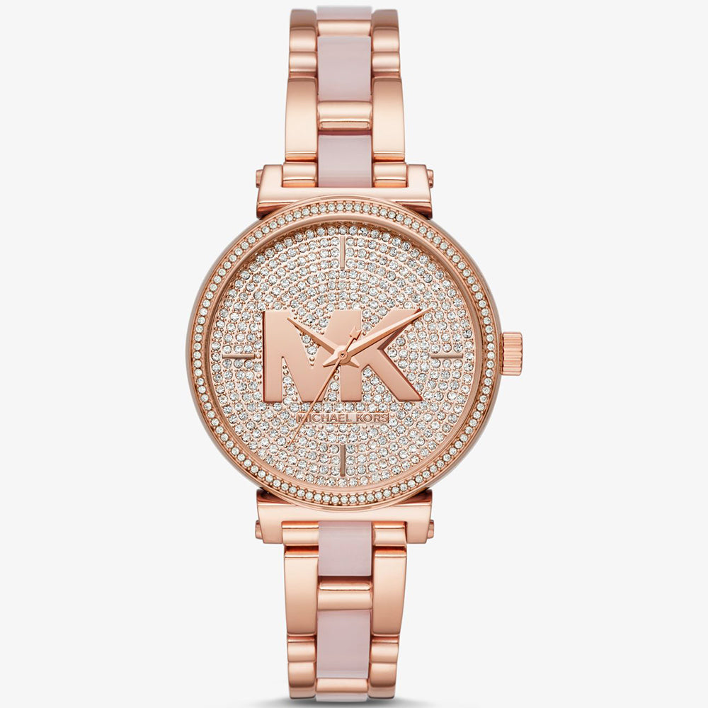 Michael Kors Sofie Three-Hand Rose Gold-Tone Stainless Steel Women&