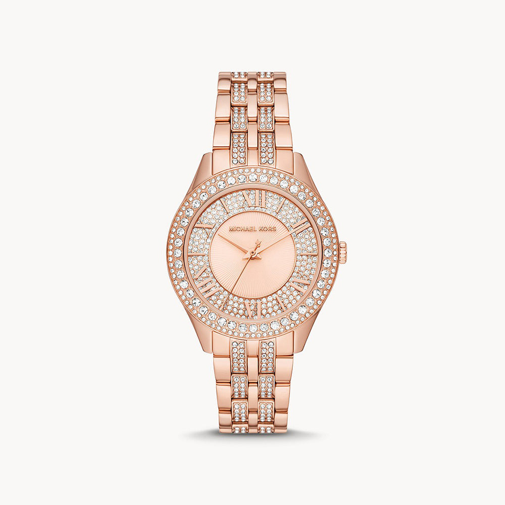 Michael Kors Harlowe Rose Gold Stainless Steel Women&