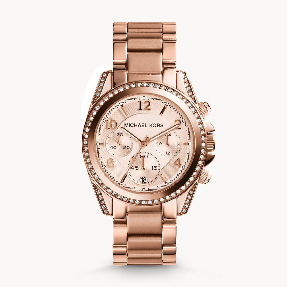 Michael Kors Blair Chronograph Rose Gold-Tone Stainless Steel Women&
