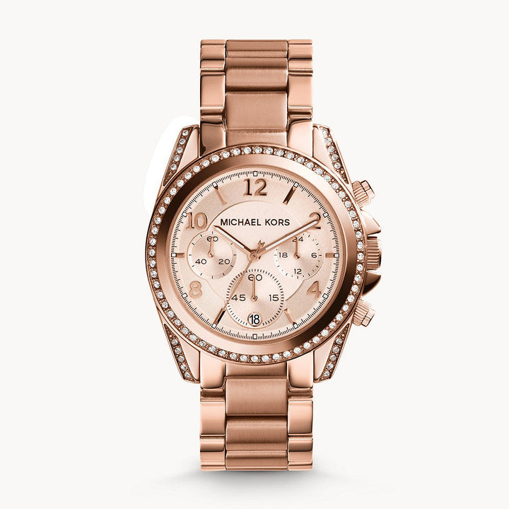 Michael Kors Blair Chronograph Rose Gold-Tone Stainless Steel Women&