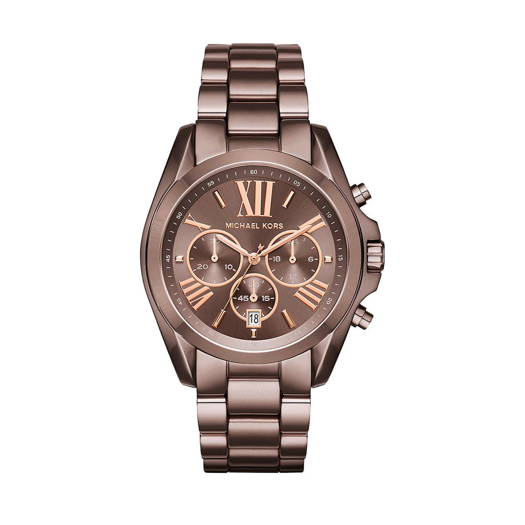 Michael Kors Bradshaw Oversized Chronograph Sable Dial Brown Women&
