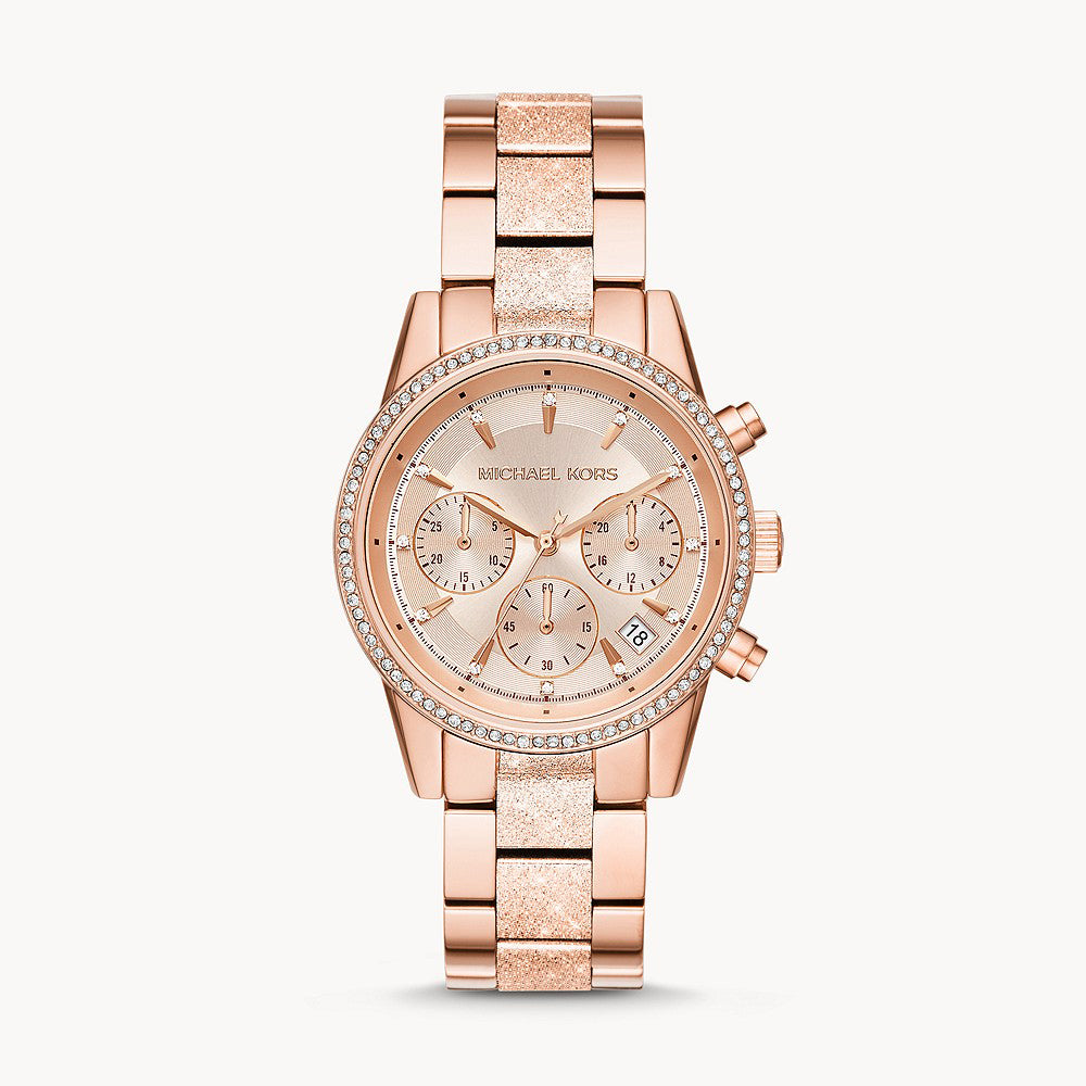 Michael Kors Bryant Chronograph Rose Gold-Tone Stainless Steel Women&