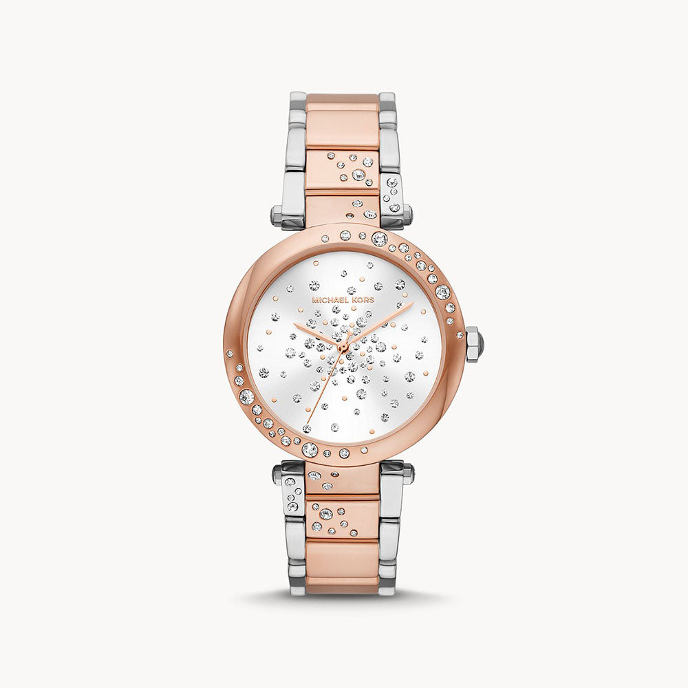 Michael Kors Parker Three-Hand Two-Tone Stainless Steel Women&