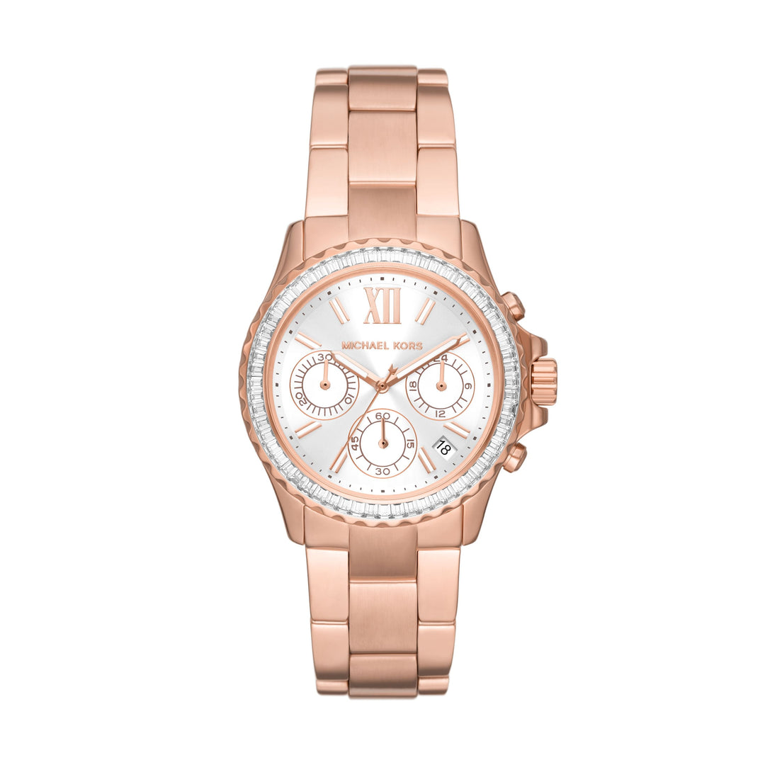 Michael Kors Everest Chronograph Rose Gold-Tone Stainless Steel Women&