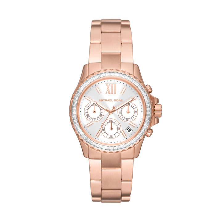 Michael Kors Everest Chronograph Rose Gold-Tone Stainless Steel Women&