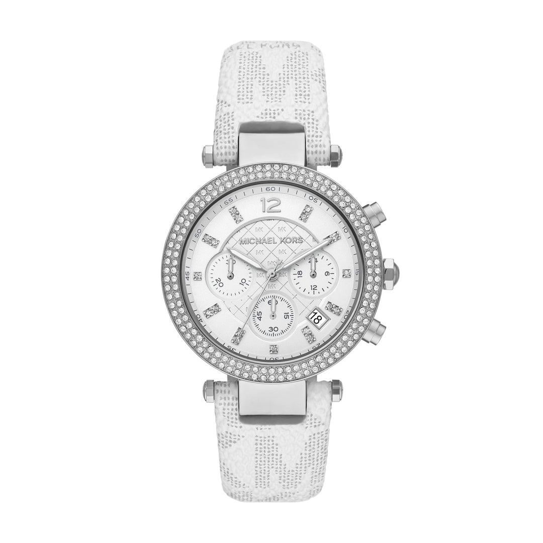 Michael Kors Parker Chronograph Optic White Pvc Women&