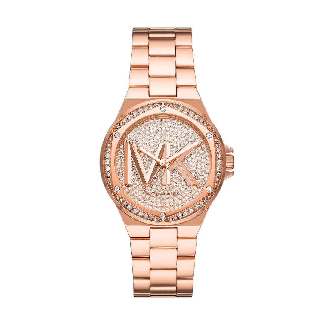 Michael Kors Lennox Three-Hand Rose Gold-Tone Stainless Steel Women&