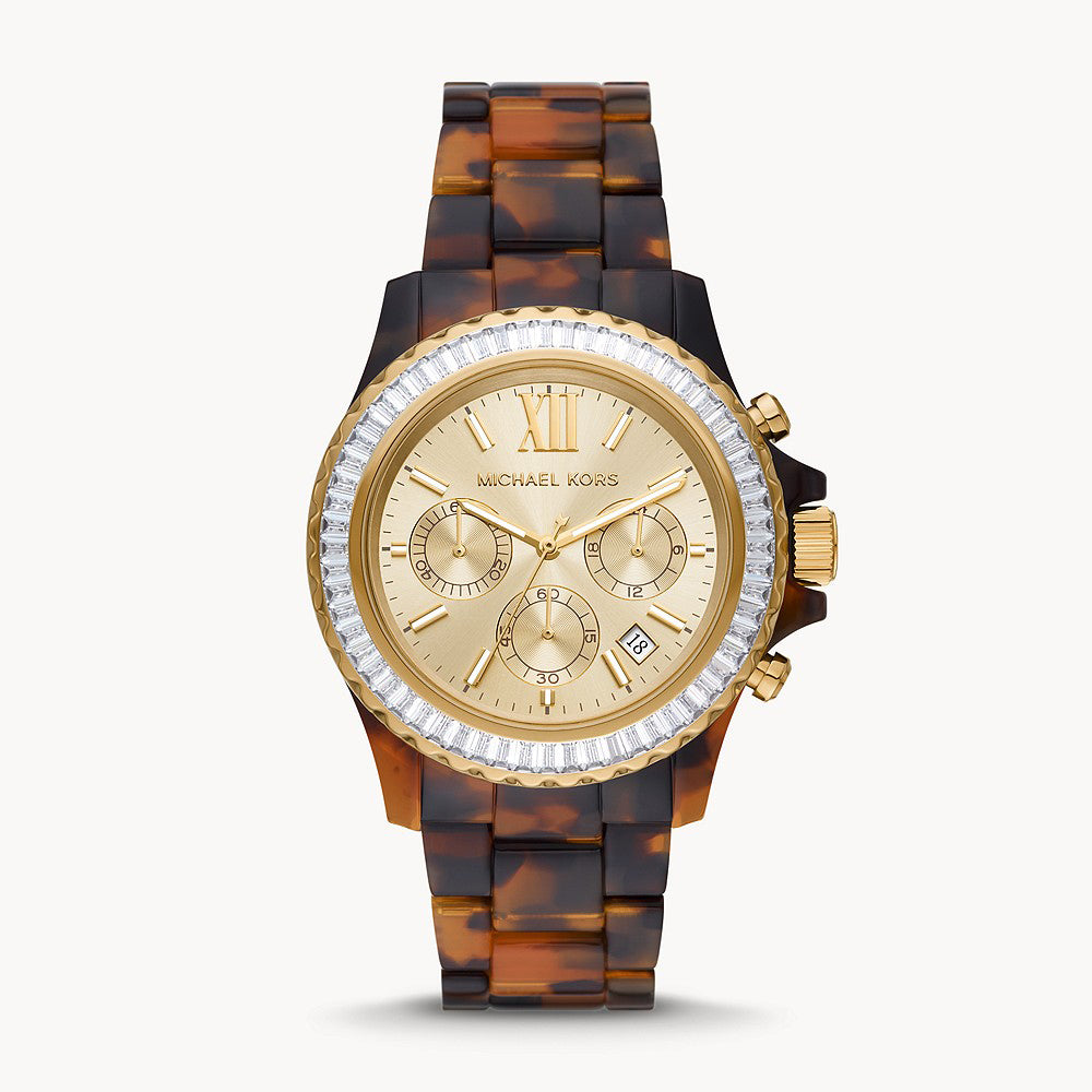 Michael Kors Everest Chronograph Tortoise Acetate Women&