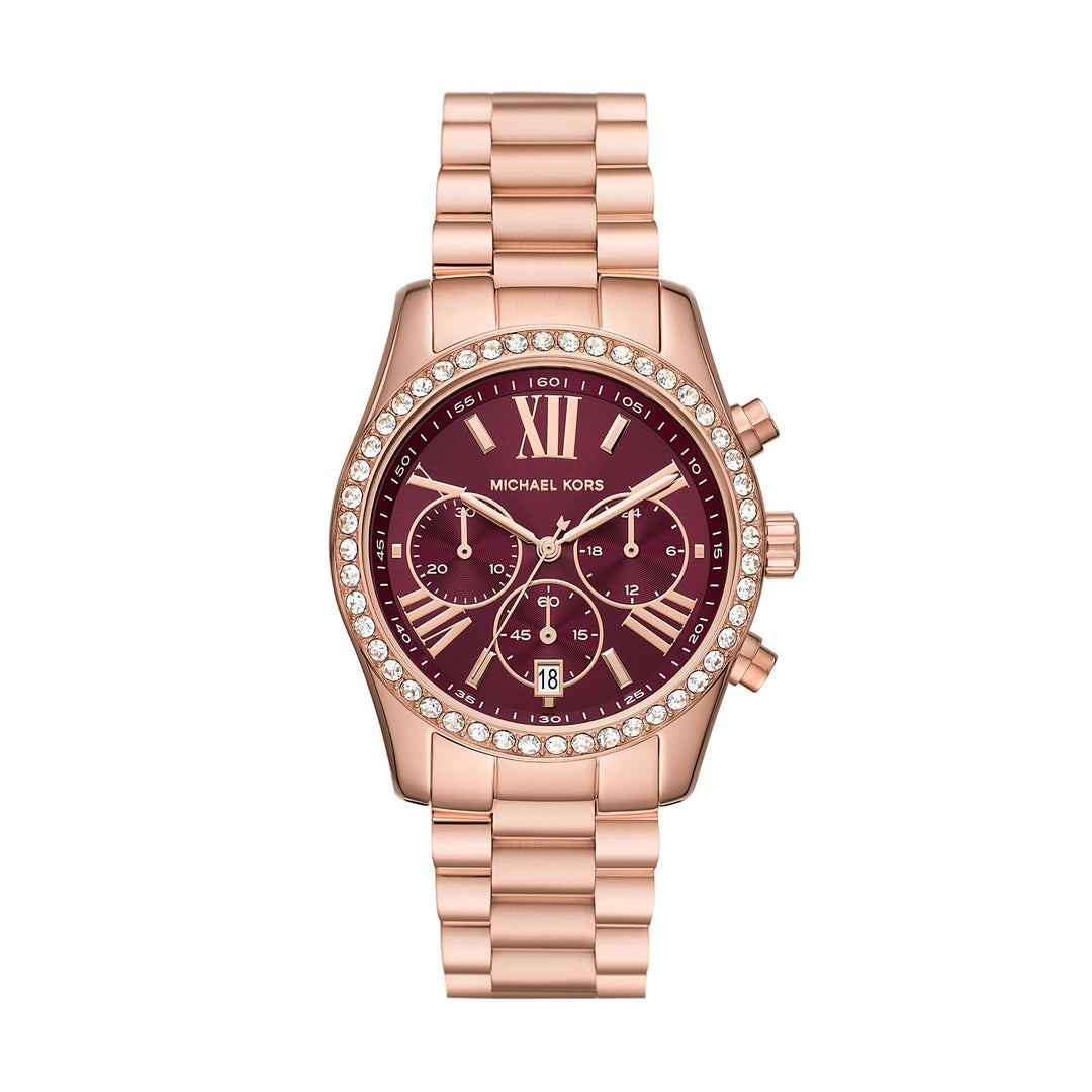 Michael Kors Lexington Pave Rosegold Tone Women&