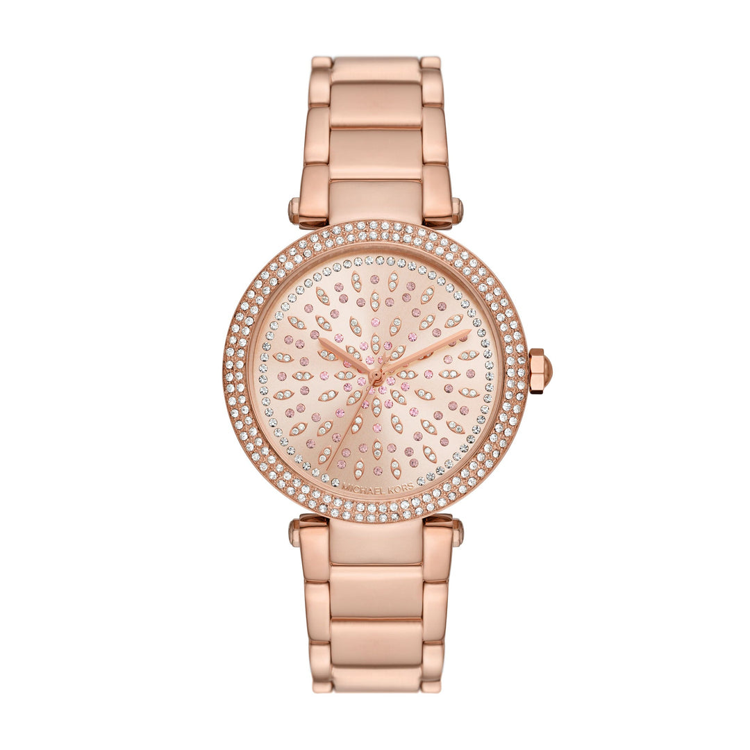 Michael Kors Parker Three-Hand Rose Gold-Tone Stainless Steel Women&