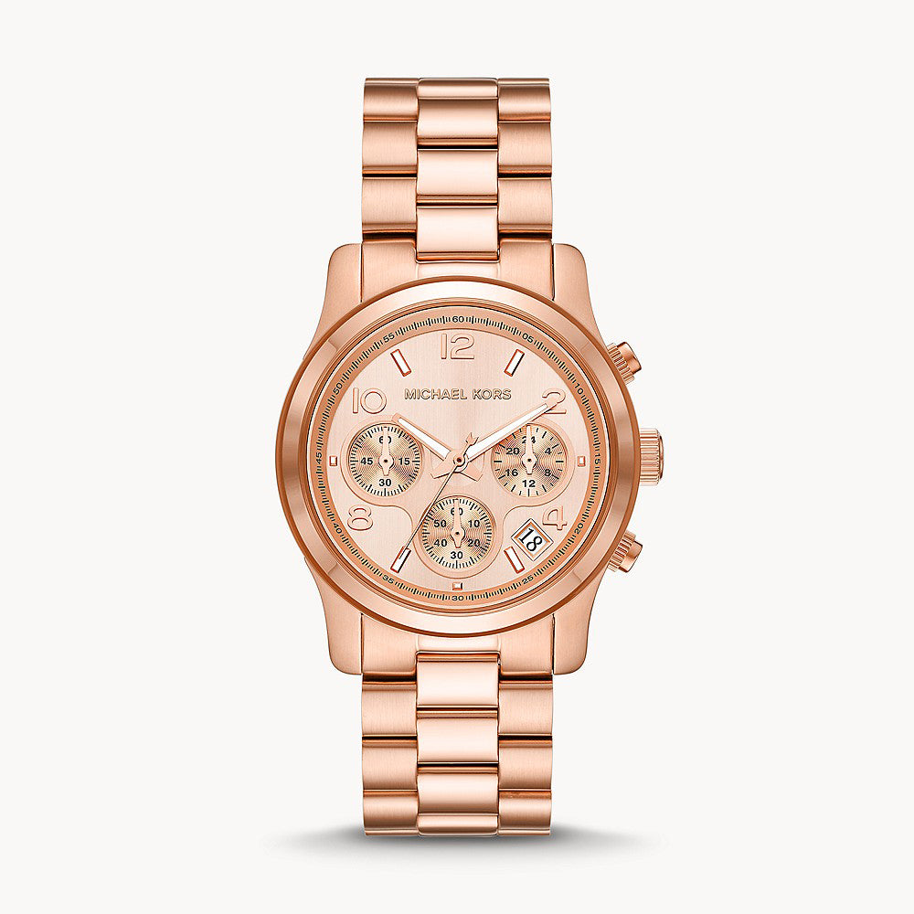 Michael Kors Runway Rose Gold Stainless Steel Women&