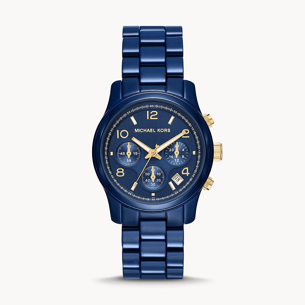 Michael Kors Runway Blue Stainless Steel Women&
