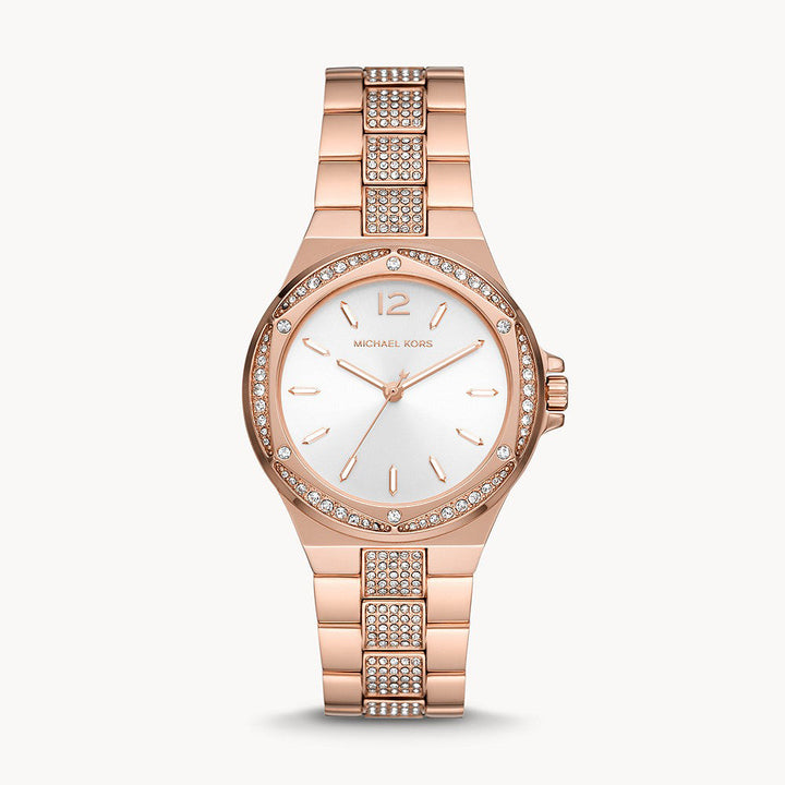 Michael Kors Lennox Three-Hand Rose Gold-Tone Stainless Steel Women&