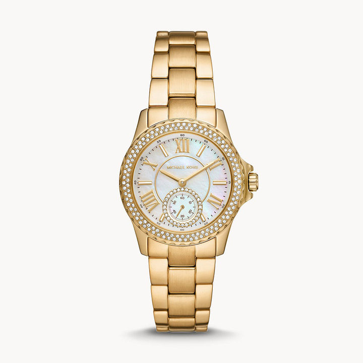Michael Kors Everest Three-Hand Gold-Tone Stainless Steel Women&