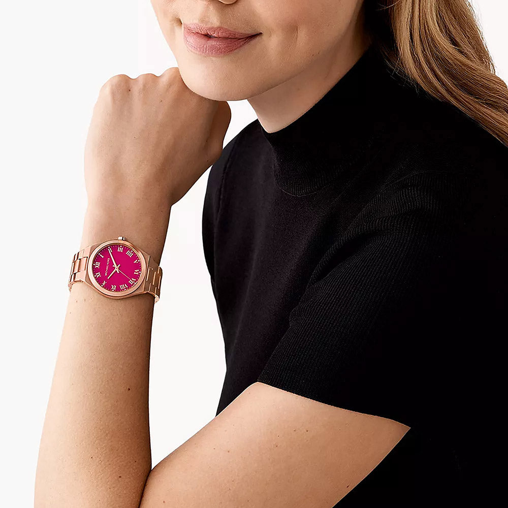 Michael Kors Lennox Rose Gold Stainless Steel Women&