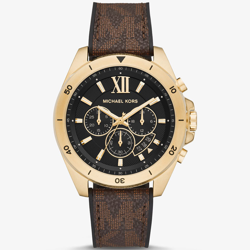 Michael Kors Brecken Chronograph Brown Leather Pvc Men&