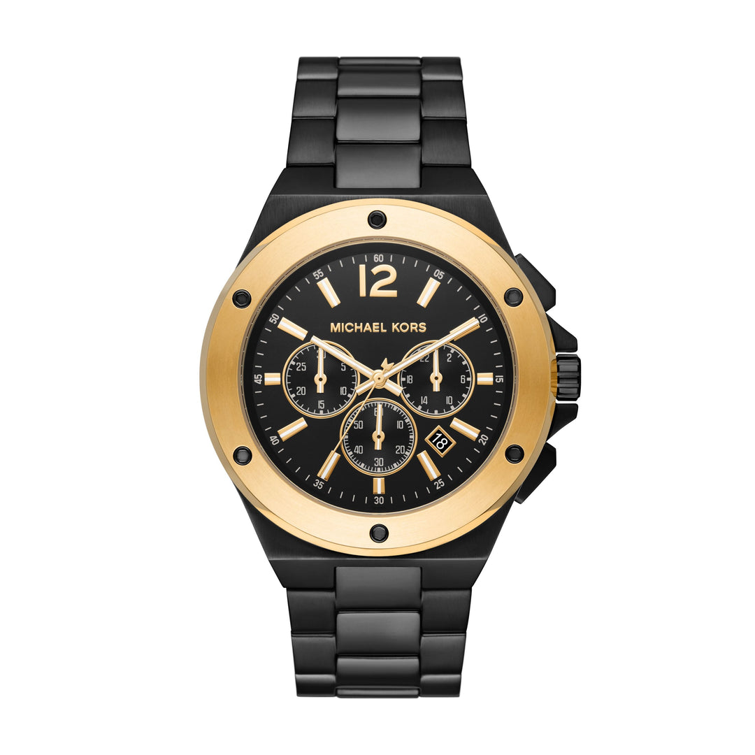 Michael Kors Lennox Chronograph Black-Tone Stainless Steel Men&