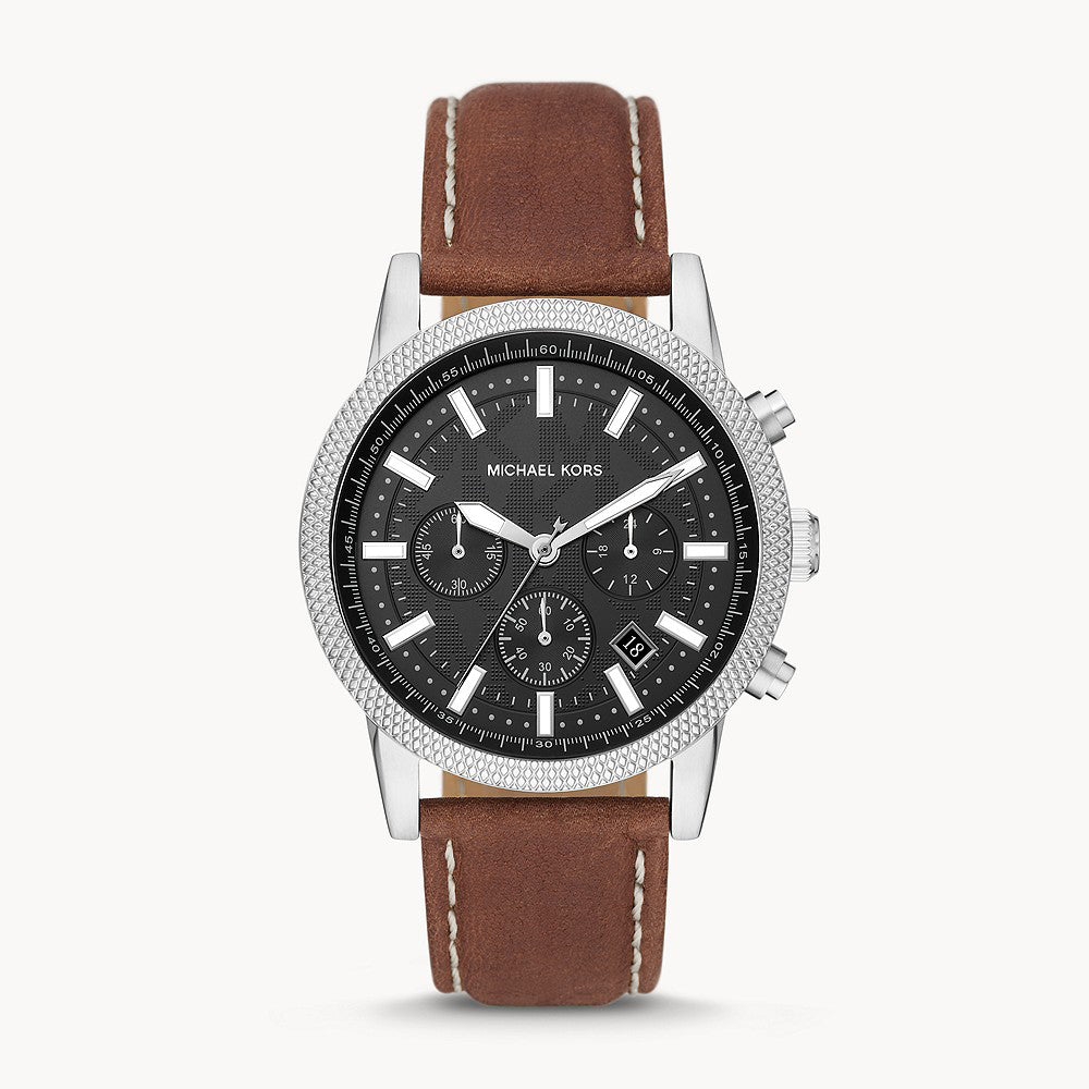 Michael Kors Hutton Silver Leather Men&
