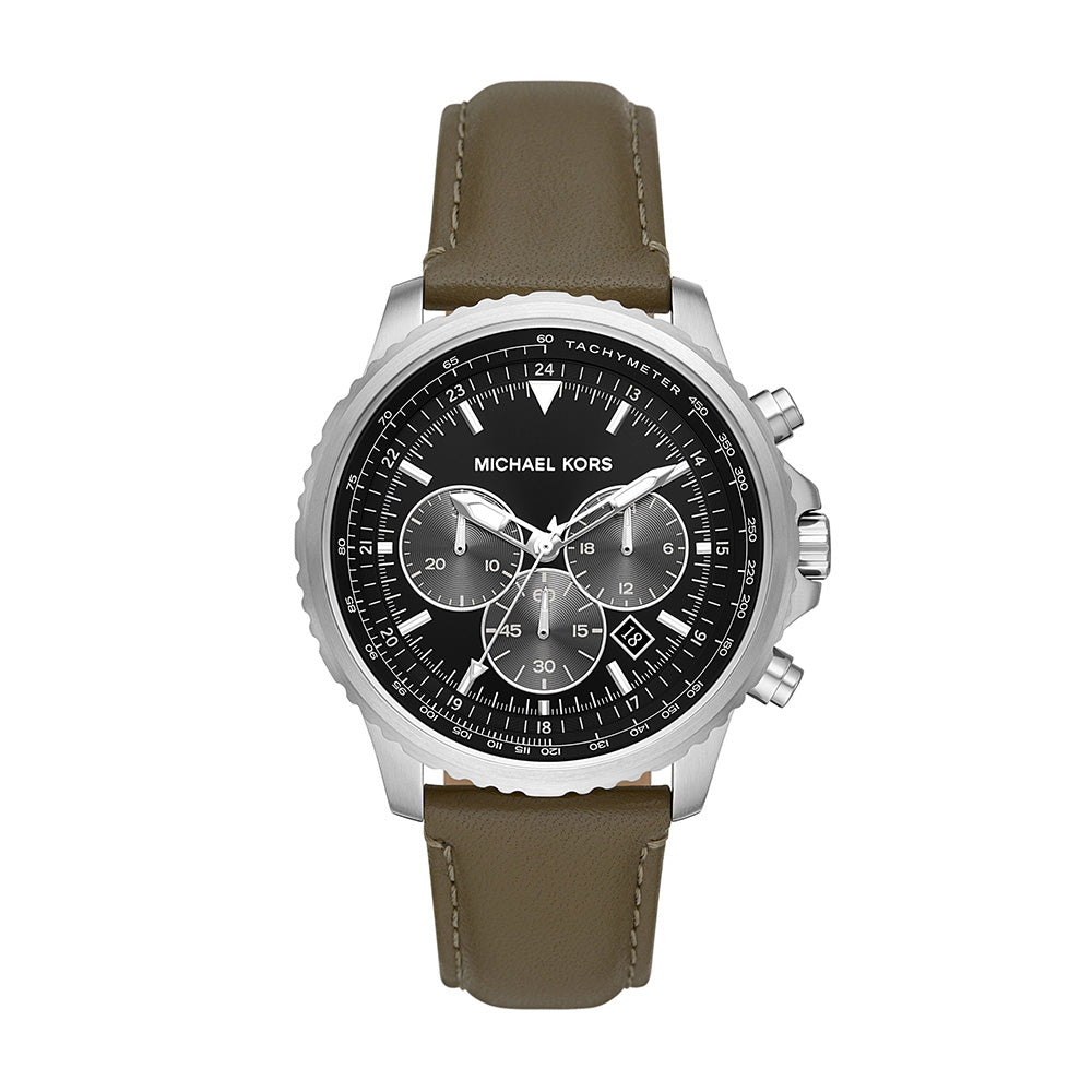 Michael Kors Cortlandt Chronograph Olive Leather Men&