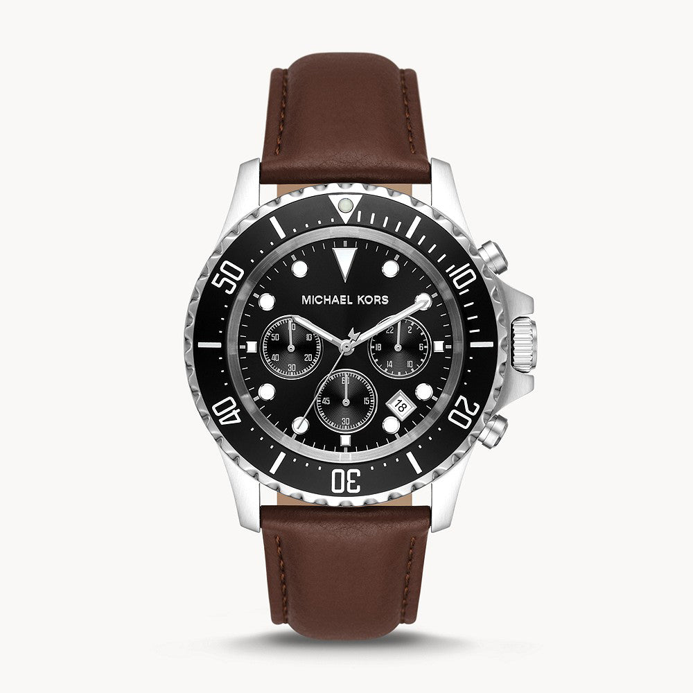 Michael Kors Everest Chronograph Chocolate Leather Men&