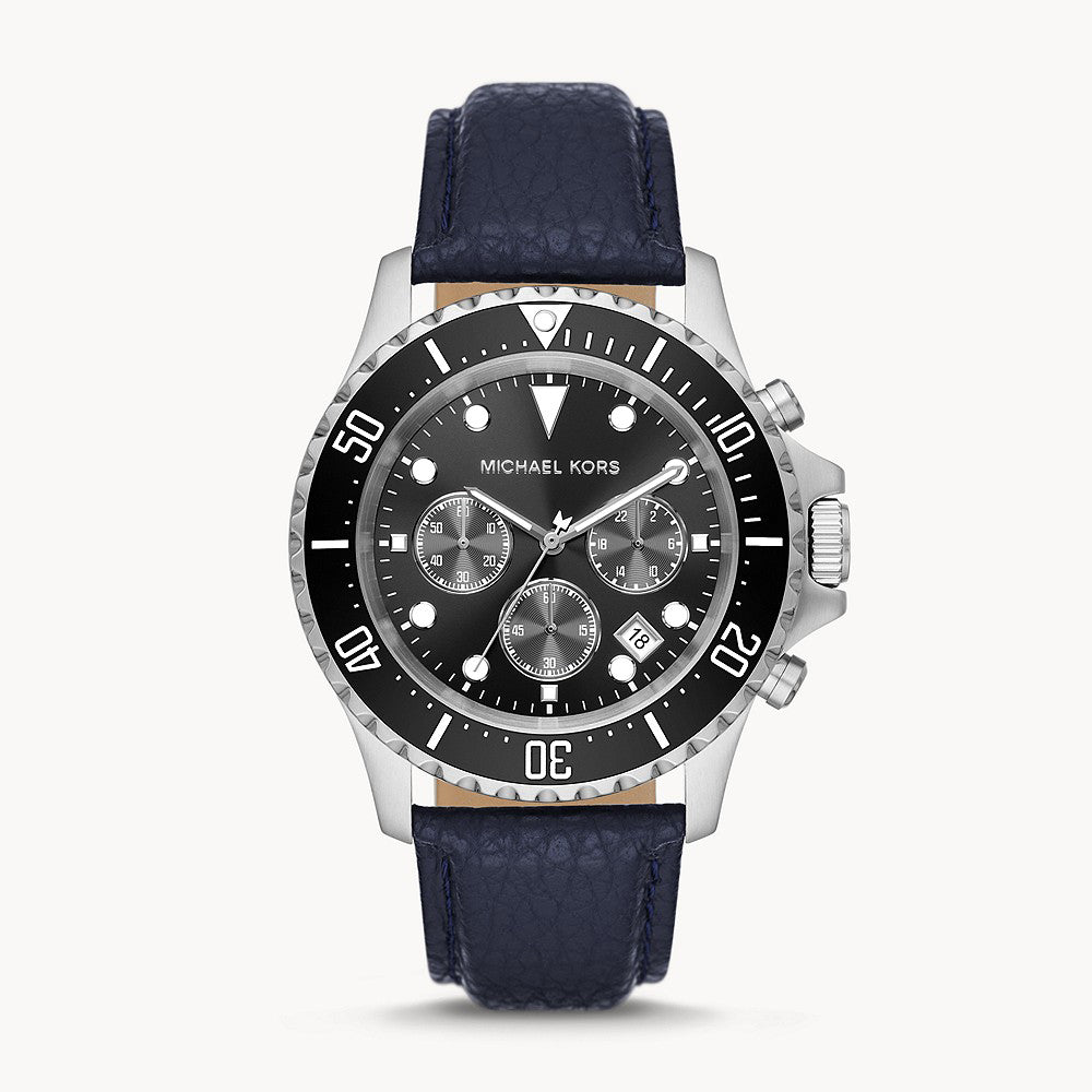 Michael Kors Everest Chronograph Navy Leather Men&