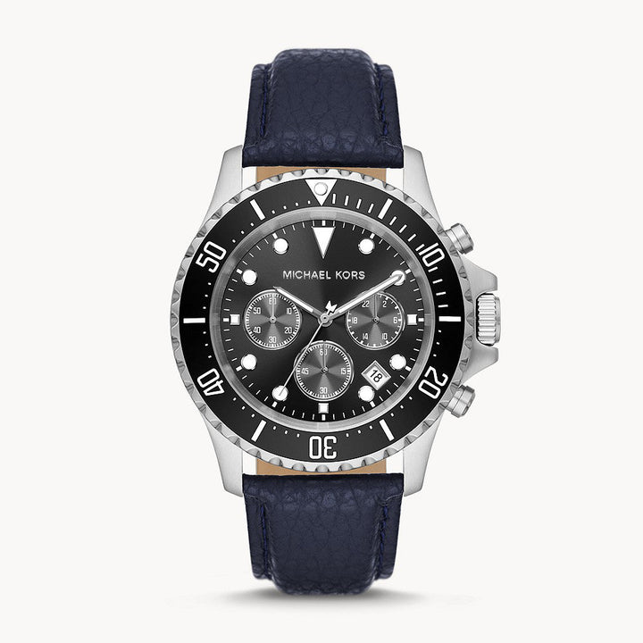 Michael Kors Everest Chronograph Navy Leather Men&