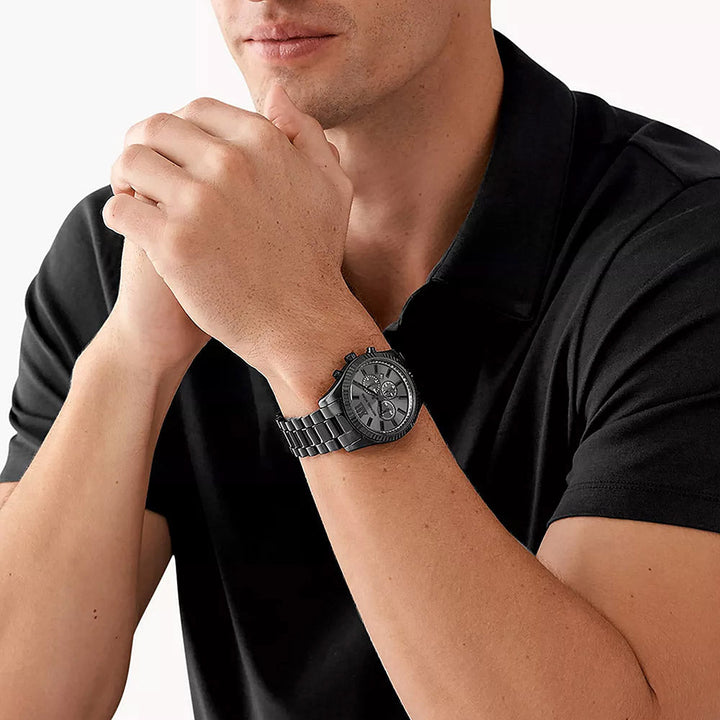 Michael Kors Lexington Black Stainless Steel Men&