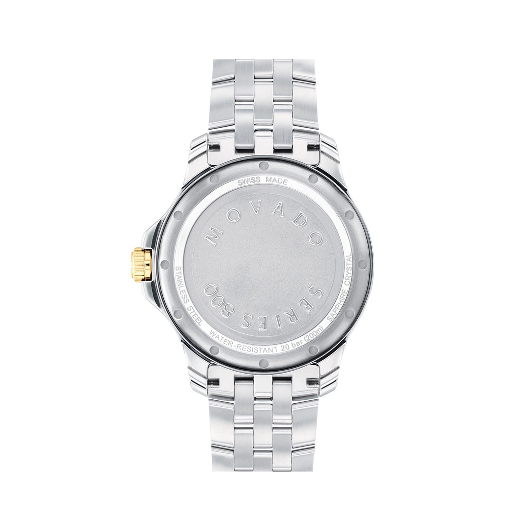 Movado Men's Black Dial Watch Gold Tone Case Quartz