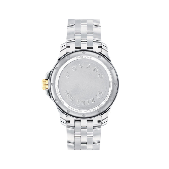 Movado Men's Black Dial Watch Gold Tone Case Quartz
