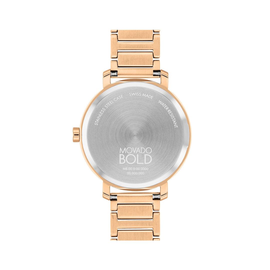 Movado Ladies Rose Gold Dial Watch Rose Gold Tone Case Quartz