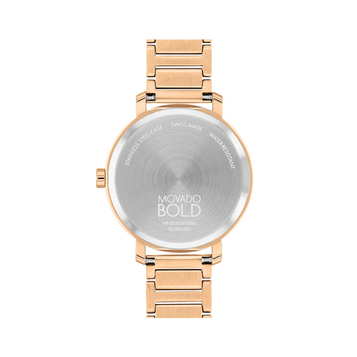 Movado Ladies Rose Gold Dial Watch Rose Gold Tone Case Quartz