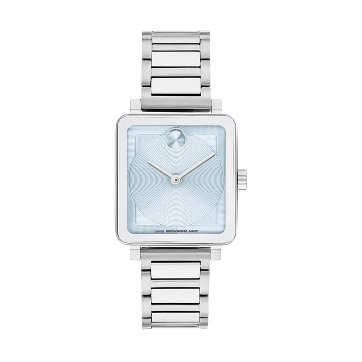 Movado Bold Ladies Watch Silver Tone Case Blue Dial Quartz