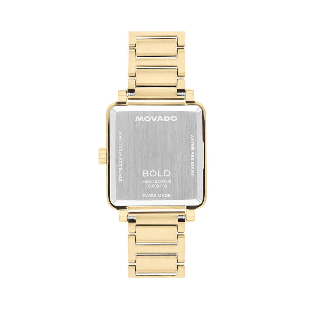 Movado Bold Ladies Watch Gold Tone Case White Dial Quartz