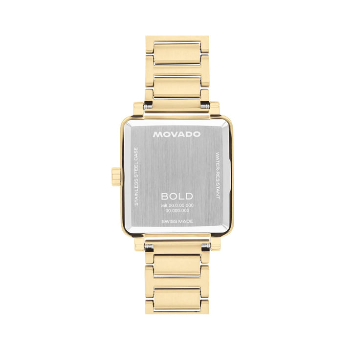 Movado Bold Ladies Watch Gold Tone Case White Dial Quartz