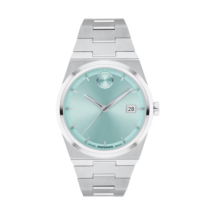 Movado Bold Ladies Watch Silver Tone Case Blue Dial Quartz