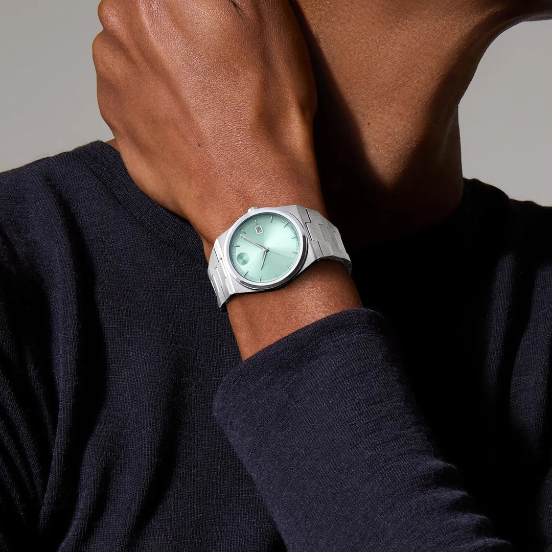 Movado Bold Men's Watch Silver Tone Case Blue Dial Quartz